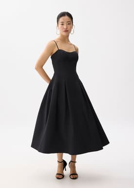 Padded Bustier Fit & Flare Midi Dress