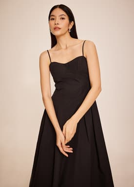Padded Bustier Fit & Flare Midi Dress