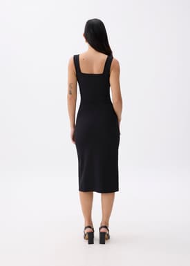 Textured Square Neck Bodycon Dress