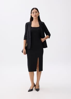 Textured Square Neck Bodycon Dress