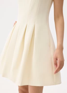 Square Neck Drop Waist Mini Dress