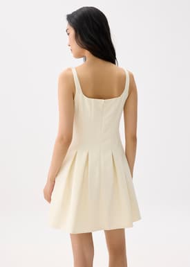 Square Neck Drop Waist Mini Dress