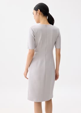 Front Twist Column Midi Dress