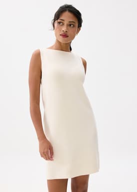 Knit Boat Neck Shift Mini Dress