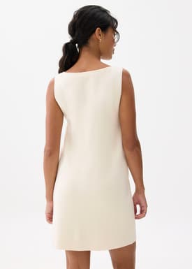 Knit Boat Neck Shift Mini Dress