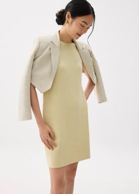 Knit Boat Neck Shift Mini Dress