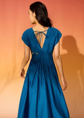 Padded Plunge Fit & Flare Maxi Dress