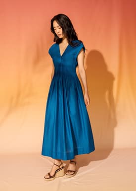 Padded Plunge Fit & Flare Maxi Dress