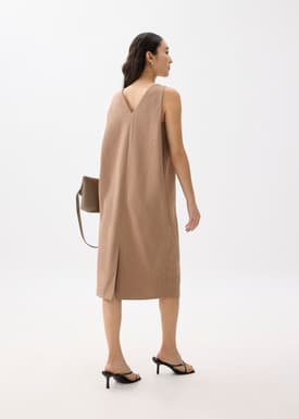 Neoprene Round Neck Shift Midaxi Dress