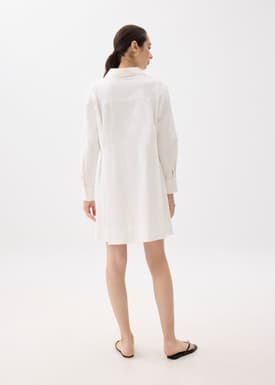 Flare Collared Mini Shirt Dress