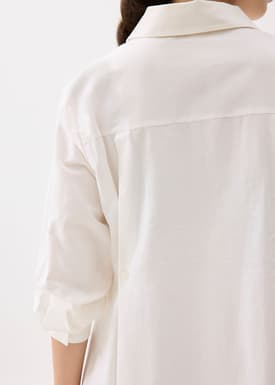 Flare Collared Mini Shirt Dress