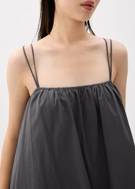 Straight Neck Trapeze Midaxi Dress