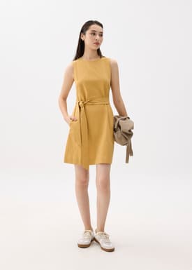 Round Neck Shift Mini Dress