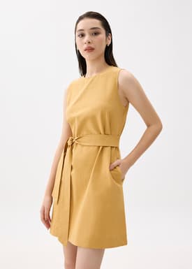 Round Neck Shift Mini Dress
