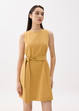 Round Neck Shift Mini Dress