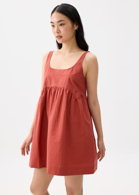 Square Neck Babydoll Mini Dress