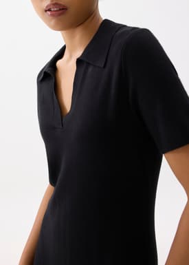 Collared Knit Shift Mini Dress