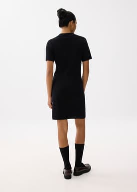 Collared Knit Shift Mini Dress