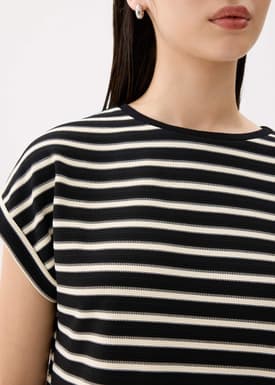 Striped Jersey Shift Mini Dress