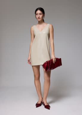 Reversible Vegan Leather Shift Mini Dress