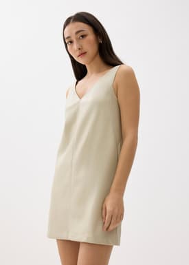 Reversible Vegan Leather Shift Mini Dress