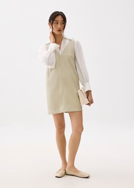 Reversible Vegan Leather Shift Mini Dress