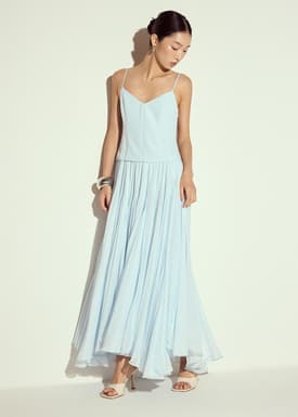 Pleated Fit & Flare Dress