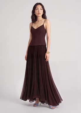 Pleated Fit & Flare Dress