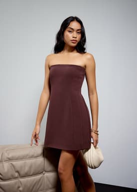 Padded A-line Tube Mini Dress