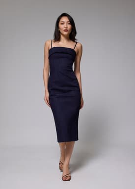 Denim Tube Midaxi Dress