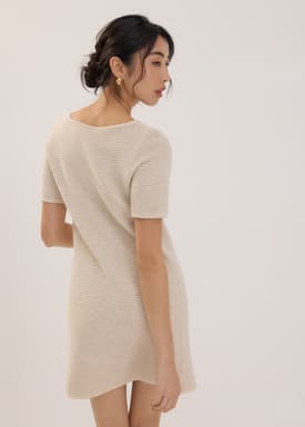 Scoop Neck Shift Mini Dress