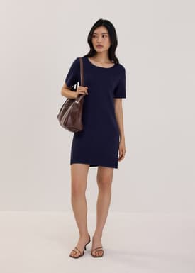 Scoop Neck Shift Mini Dress