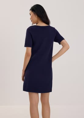 Scoop Neck Shift Mini Dress