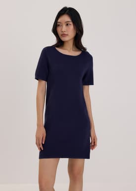 Scoop Neck Shift Mini Dress