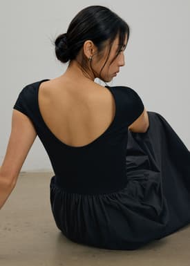 Round Neck Fit & Flare Midaxi Dress