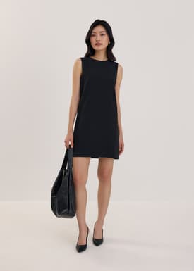 Round Neck Shift Mini Dress