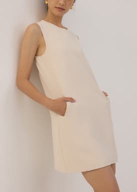 Round Neck Shift Mini Dress