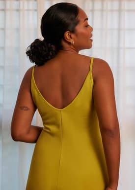 Fitted V-neck Jersey Midaxi Dress