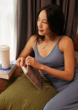 Fitted V-neck Jersey Midaxi Dress