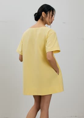 Boxy Boat Neck Mini Dress