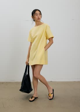 Boxy Boat Neck Mini Dress