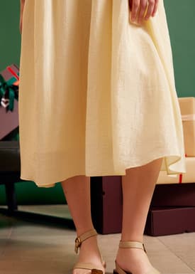 Scoop Neck Trapeze Midaxi Dress