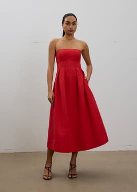 Fit & Flare Tube Midaxi Dress
