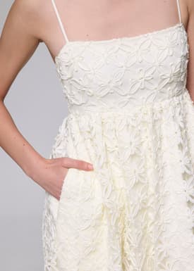 Lace Square Neck Fit & Flare Maxi Dress