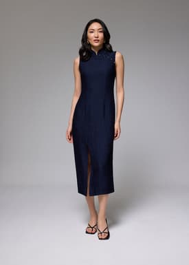 Crinkled Classic Midaxi Cheongsam