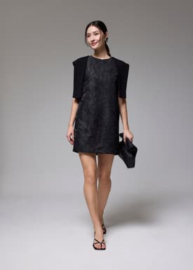 Brocade Shift Mini Dress