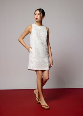 Brocade Shift Mini Dress