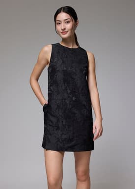 Brocade Shift Mini Dress