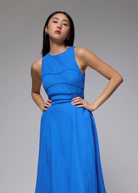 Jacquard Fit & Flare Midaxi Dress