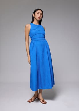 Jacquard Fit & Flare Midaxi Dress